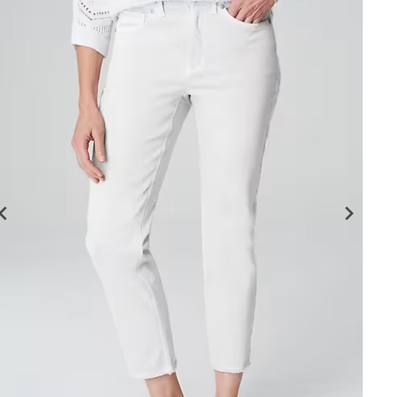 J Jill Fringe Hem White Jeans NWT - Picture 2 of 9